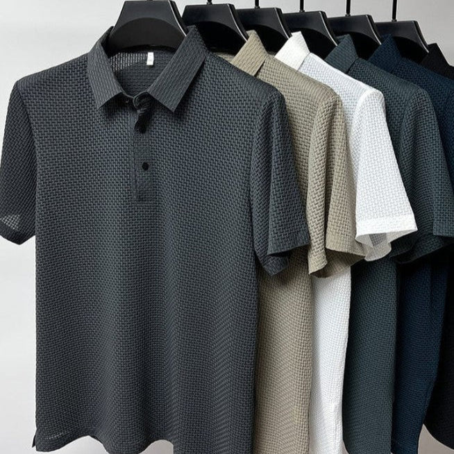Comfort Textured Stretch Polo Shirt